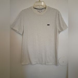 Lacoste Men's White Striped T-Shirt